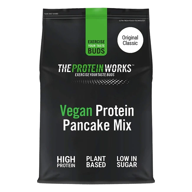 Vegan Protein Pancake Mix - The Protein Works Original Classic 500g - Low Sugar