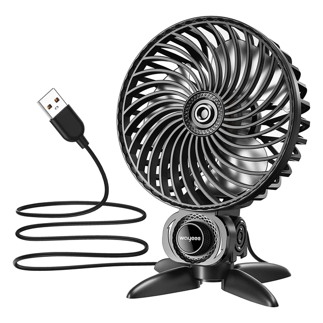 Mini ventilateur USB Wayeee 360° silencieux pour bureau, maison, chambre et voiture