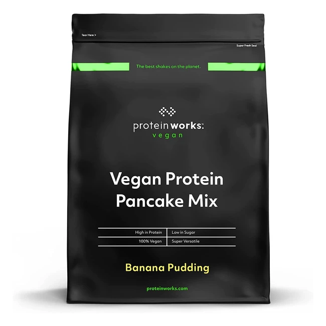 Vegan Protein Pancake Mix - The Protein Works Banana Pudding 500g - Low Sugar H
