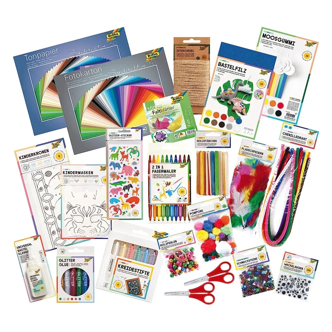 Folia 50996 Craft Bundle Premium Large Set - Extensive Craft Accessories for Children - Creative Set as a Gift for Girls and Boys - DIY Craft Fun for the Whole Family