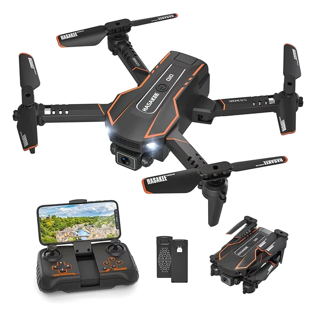 Q10 Mini Drone with Camera - Foldable Quadcopter for Kids & Adults - 720P HD FPV - Voice & Gesture Control - Black