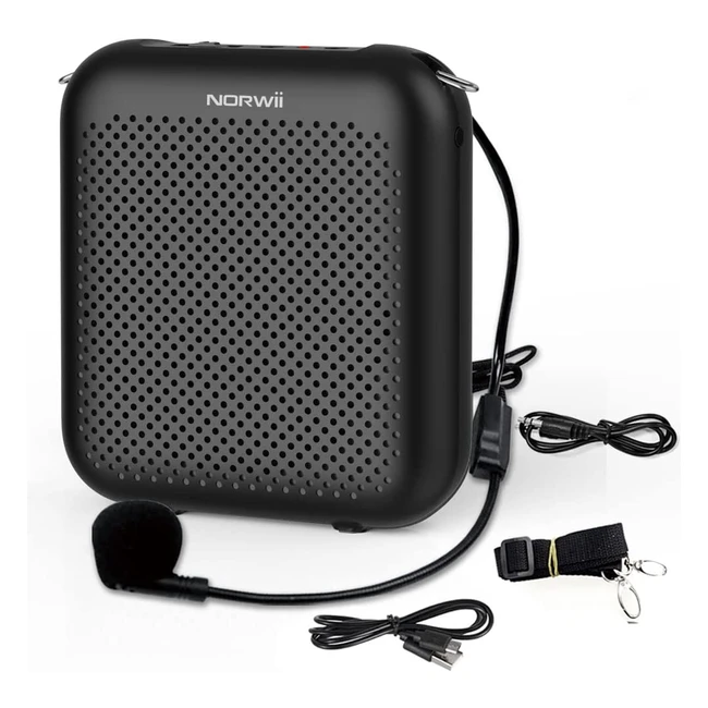 Amplificatore vocale portatile Norwii 2000mAh con microfono cablato e cintura re