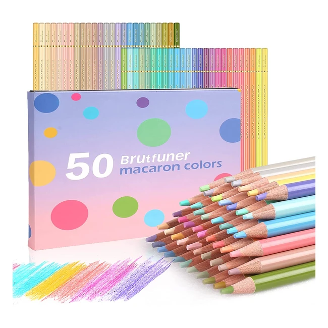 Lápices de Colores Macaron 50 Colores - Suministros de Arte para Dibujar y Colorear