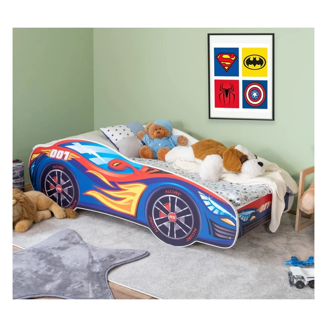 Kinderbett Autodesign 140x70cm/160x80cm mit Fallschutz, Lattenrost und Matratze