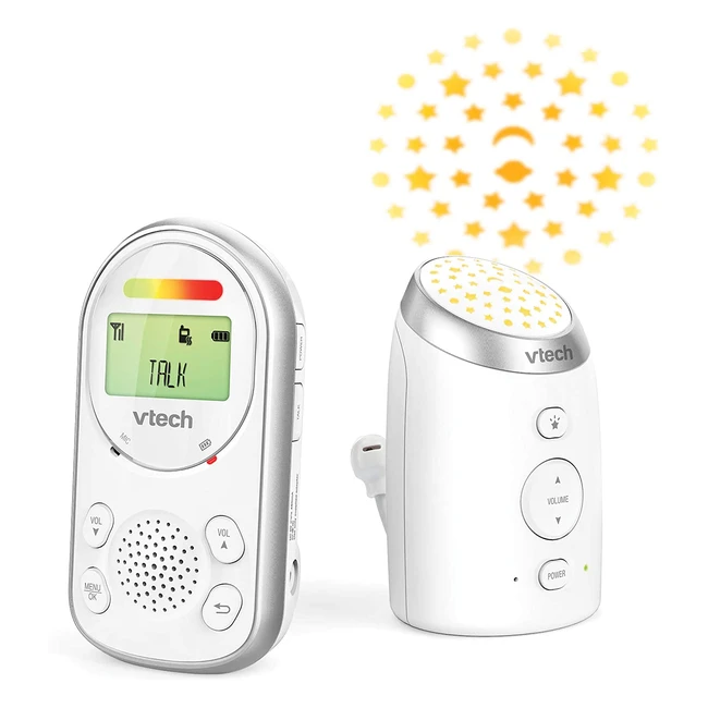 VTech AM7061W Audio Baby Monitor - Long Range 2-Way Talk Vibrating Alert Glow
