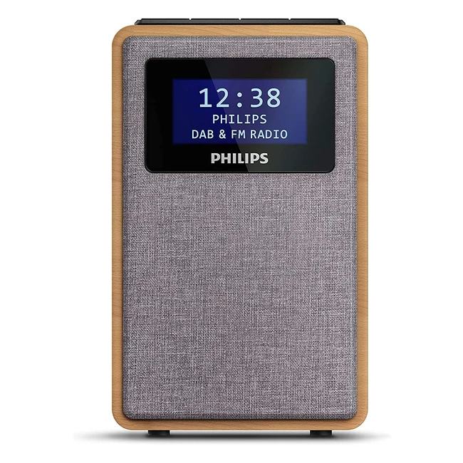 Philips R500510 Clock Radio - DAB/FM Radio, Dual Alarms, Compact Design, Full-Range Speaker