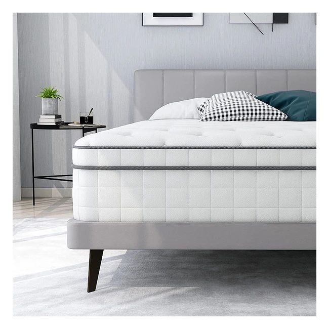 Double Mattress 4ft6 Innerspring Hybrid 106 inch with Breathable Foam and Pocket Spring for Cool Comfort Sleep