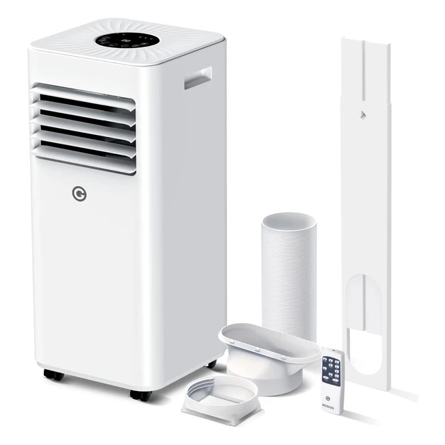 Mobiles Klimagerät 9000 BTU 4in1 mit Entfeuchter, Kühlventilator, 2 Geschwindigkeiten, Digitalanzeige, Fernbedienung und Timer - für Räume bis zu 88m²