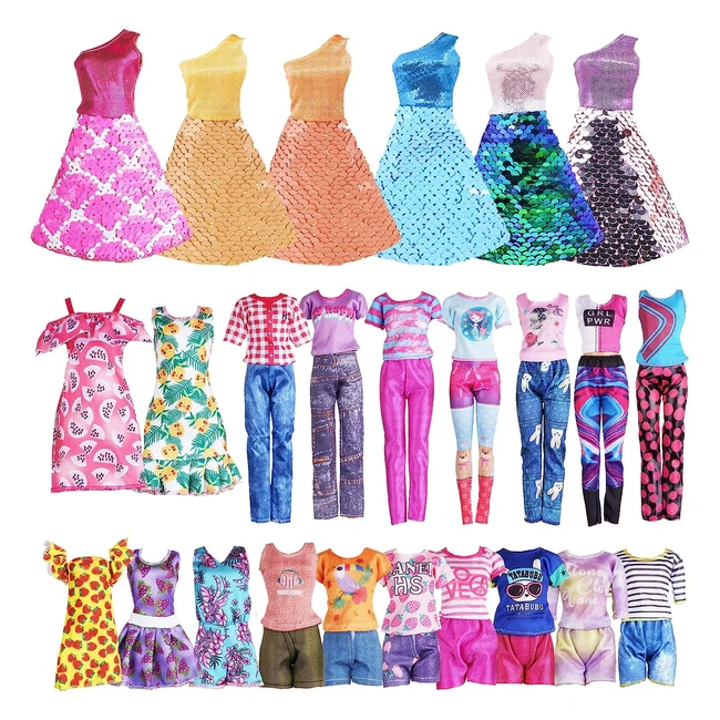 Vicloon ropa y accesorios para muecas - 12pcs complementos dolls con 3 vestido