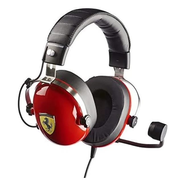 Casque Gaming Thrustmaster Tracing Scuderia Ferrari pour PS5, PS4, Xbox, PC et Switch - Drivers 50mm, Microphone Unidirectionnel, Confortable et Isolant