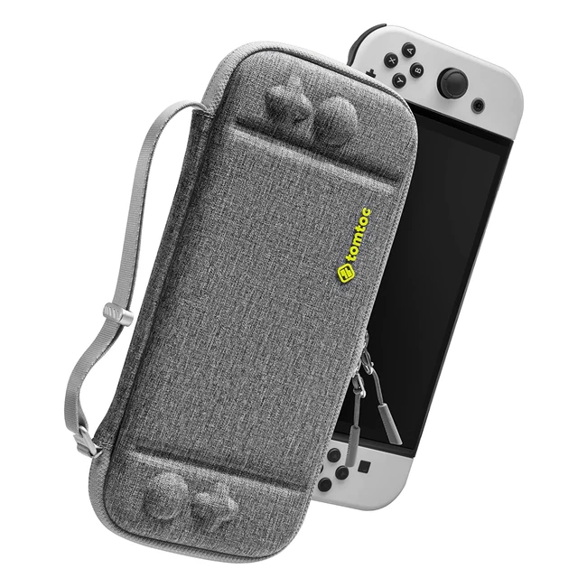 Funda protectora Tomtoc para Nintendo Switch OLED con espacio para 10 cartuchos de juego - Gris