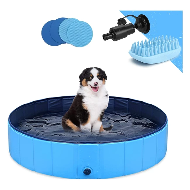 GoStock Dog Pool - Portable PVC Bathing Tub for Large Dogs - Non-Slip  Durable 