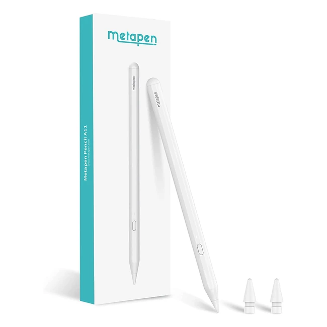 Metapen A11: Penna Compatibile con Apple iPad 2018-2022 - Chip Intelligente, Sensibilità All'inclinazione, Rifiuto del Palmo - iPad 10.2/9.7/Pro 11/12.9/Air 3/4/5/Mini 5/6