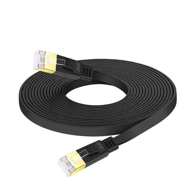 Câble Ethernet plat CAT7, 10Gbps, 600MHz, compatible avec routeurs, switchs, TV box, PC, PS4 - 3m