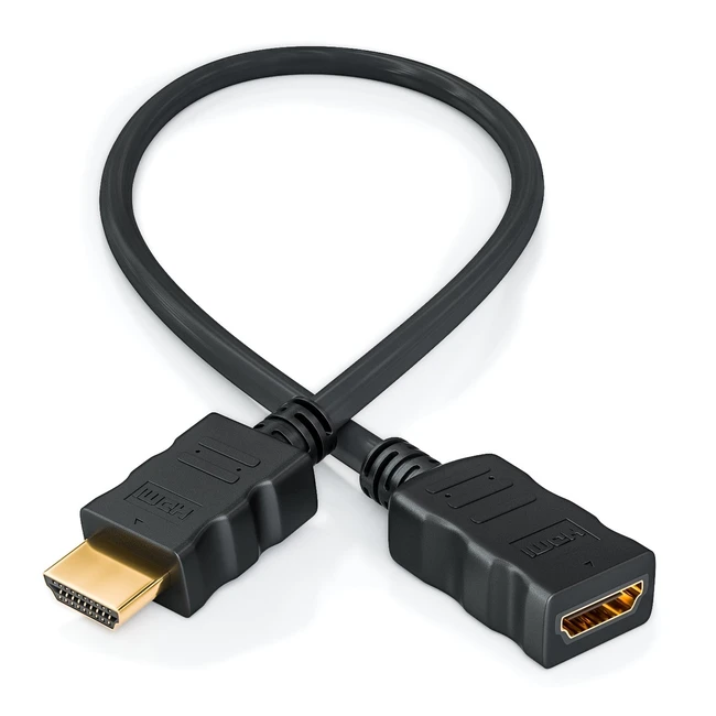 Cable de extensión HDMI deleycon 05m compatible con UHD 4K HDR 3D 1080p 2160p ARC alta velocidad con Ethernet