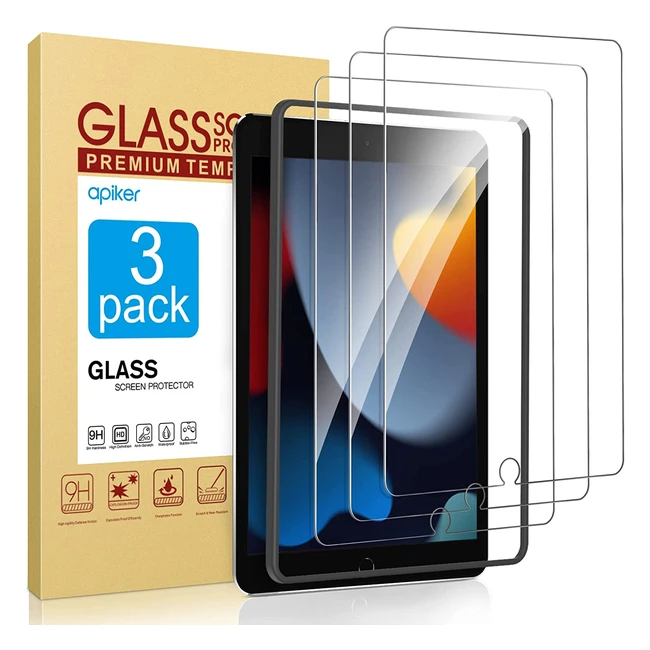 Panzer Schutz Glas für iPad 9. Generation - 9H Härte, Anti-Kratzer, Blasenfrei