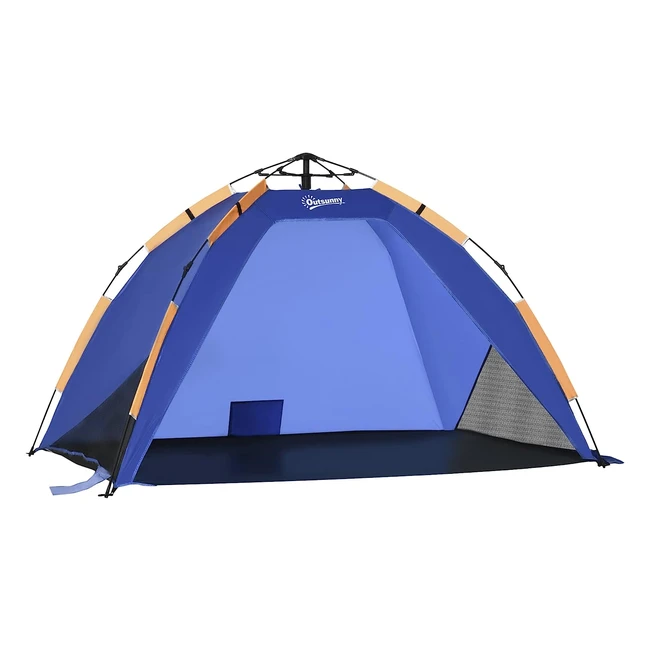 Outsunny Strandzelt Pop-up Campingzelt mit Mesh-Fenster Tragetasche Fiberglas