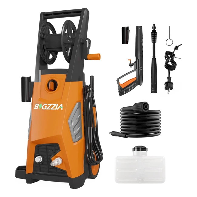Bigzzia 2000W Pressure Washer with 5m Hose, 3-in-1 Nozzle, 150bar - Portable High Pressure Car Washer