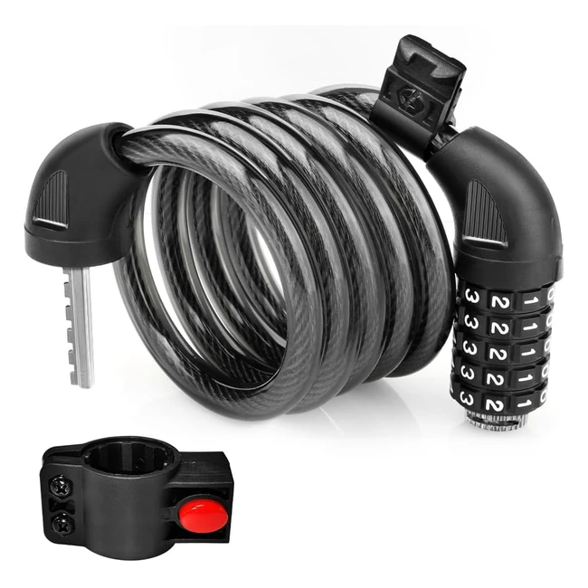 Secure Your Bike with 5-Digit Combination Bike Lock - 1200mm Cable Length