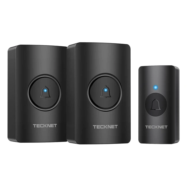 TeckNet Wireless Doorbell - IP65 Waterproof, 1300ft Range, 60 Chimes, 5-Level Volume, LED Light, Long Battery Life