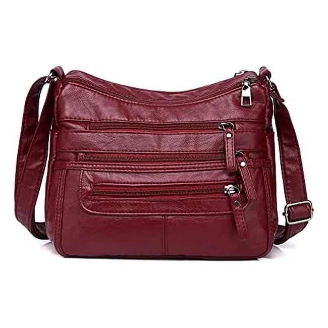 Hanaso Women's Small Crossbody Bag - Lightweight, Multipocketed, PU Leather Handbag