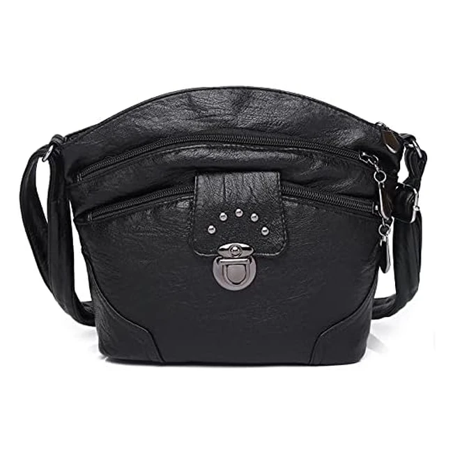 Hanaso Ladies Crossbody Bag - Soft Leather, Multi-Pocket, Adjustable Strap