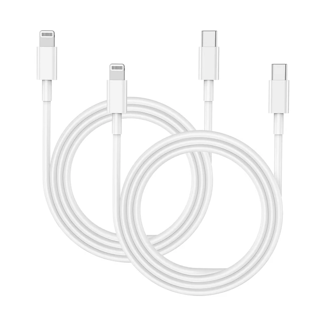 Cable USB-C a Lightning 3m (2-pack) certificado por Apple MFI - Carga rápida para iPhone 13/13 mini/13 Pro/13 Pro Max/12/12 mini/12 Pro/12 Pro Max/11/X/XS y MacBook
