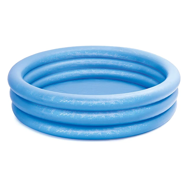 Intex Crystal Blue Inflatable Pool 168mx38cm - Ideal for Ages 3+, 3 Rings