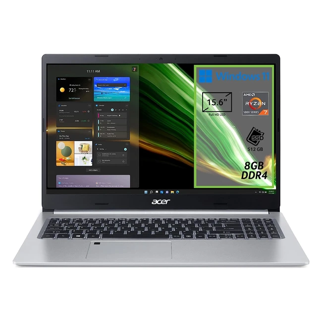 Acer Aspire 5 A51545R6B8 PC Portatile Notebook Ryzen 7 5700U 8GB DDR4 512GB SSD Display 156 FHD LED LCD Radeon Windows 11 Silver