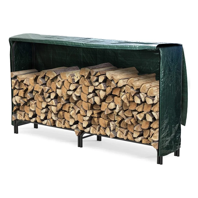 Vounot Firewood Rack - Large Capacity, Waterproof Cover, Sturdy Metal Tubes