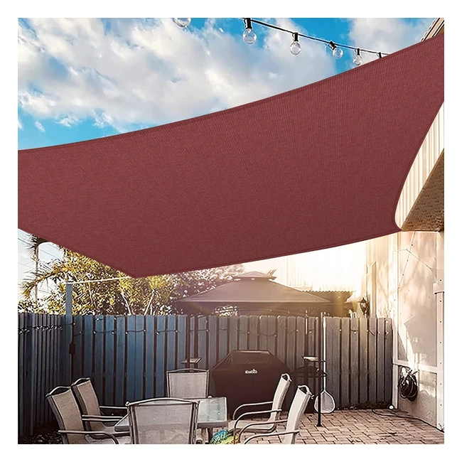 Vela ombreggiante rettangolare 2x3m, protezione UV 95%, traspirante, ideale per giardino e patio - Rosso Ruggine