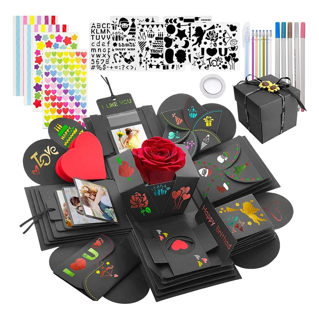 Caja de Fotos Explosion Box Luzoon - Sorprende con este Regalo Creativo para Cumpleaños, San Valentín, Aniversario y Navidad