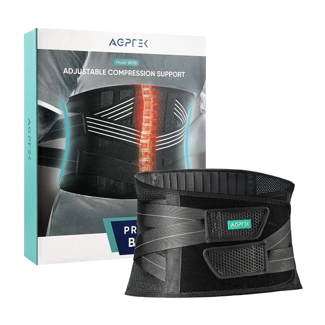 Cintura Lombare AGPTEK XL 125-150cm - Supporto Schiena Confortevole e Traspirante per Alleviare il Dolore dell'Ernia del Disco, la Sciatica e la Scoliosi