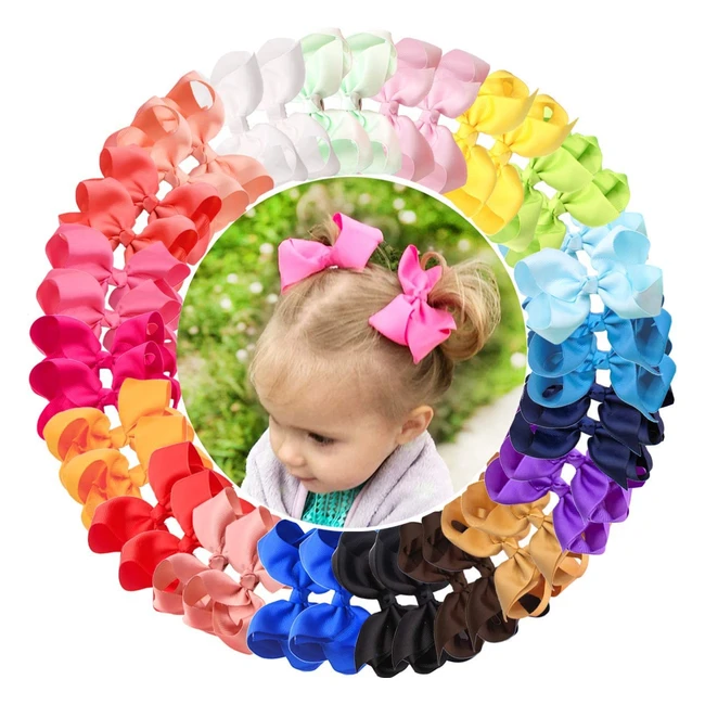 Joyoyo Girls Hair Bows - 40 Pcs Craft Bows for Toddlers with Alligator Clips