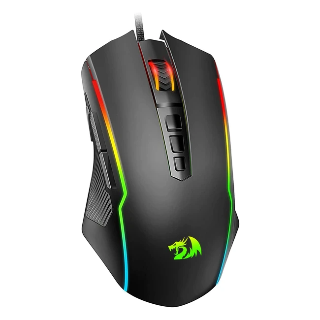 Redragon Wired Gaming Mouse - RGB Backlit 8000 DPI 9 Programmable Buttons Fir