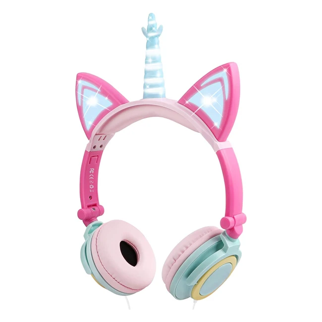Cuffie per bambini Ifecco con unicorno - protezione uditiva 85db e design pieghevole