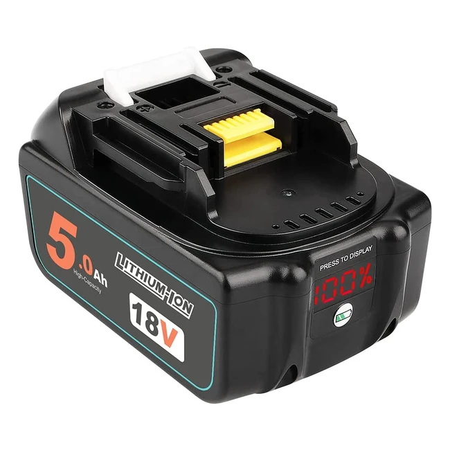 Quperr 18V Li-Ion Battery Pack for Makita Tools - BL1850B Replacement with LED Display