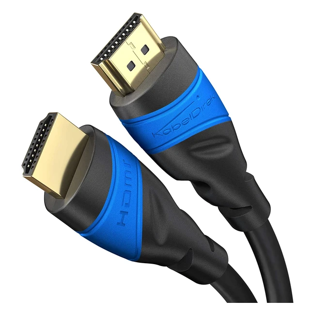 KabelDirekt 8K/4K HDMI Kabel 2x2m - Extra Kupfer für schnelles Ultra HD - Kompatibel mit HDMI 2.0 - High Speed mit Ethernet - Schwarz