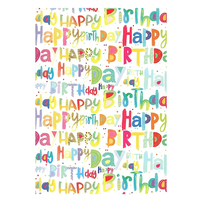 Carta da regalo ARKRAFT XXL Happy Birthday - 3 fogli grandi 90x65cm