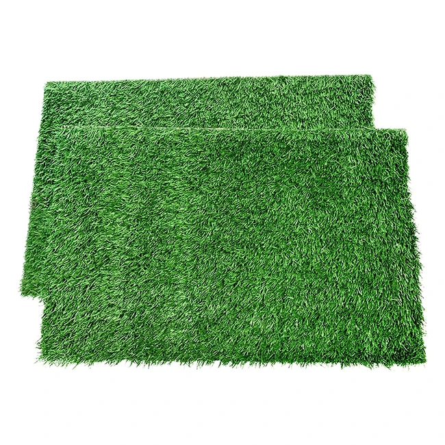 Puppy Potty Pad Grass Mat - Replacement Set of 2 - Rapid Flow Drainage - Low Maintenance - Indoor/Outdoor Use