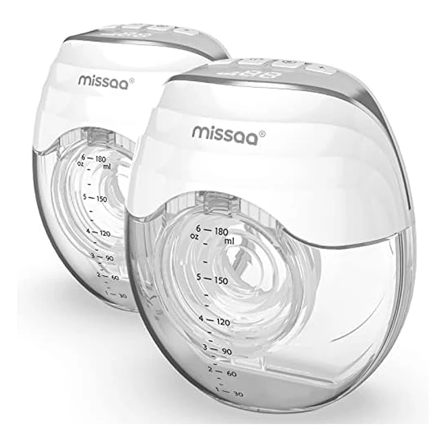 Missaa Tire-lait électrique léger et fin, 3 modes, 8 niveaux, sans fil et mains libres pour un allaitement efficace et sans douleur