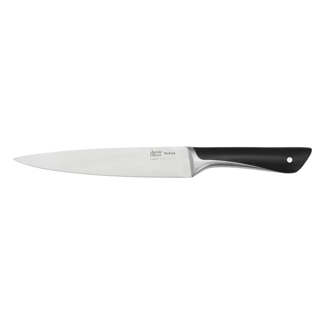 Jamie Oliver by Tefal K26702 Meat Knife - 20cm High Cutting Performance, Unique Design, Stainless Steel Blades - Black