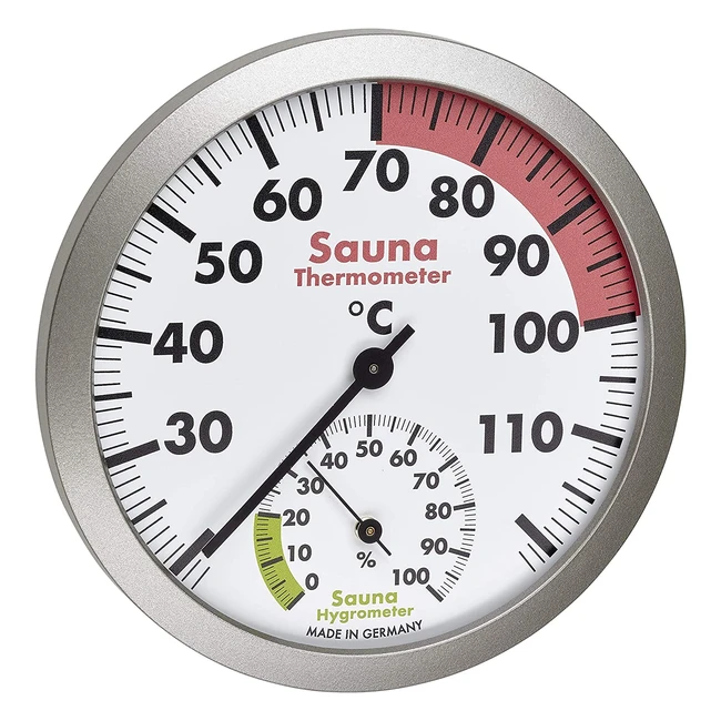 Higrómetro Analógico TFA Dostmann para Sauna - Resistente al Calor - Medición Precisa de Temperatura y Humedad