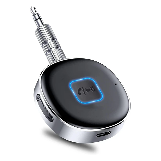 Ricevitore Bluetooth Auto Hoppac - Adattatore Aux Bluetooth 5.0 con Cancellazione del Rumore, Jack 3.5mm, Chiamate in Vivavoce, Nero