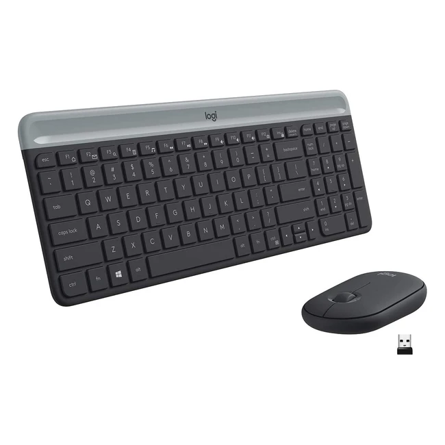 Logitech MK470 Slim Wireless Keyboard & Mouse Combo - Ultra-Thin Design, Whisper-Quiet, Long Battery Life - UK Layout, Black