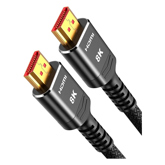 Highwings HDMI Kabel 5m 8K 48Gbps Highspeed | 8K60Hz 4K120Hz | eARC HDCP 2.2/2.3 | DTS:X Dynamische HDR 10 Dolby Atmos | PS5/4 Xbox HDTV Monitor