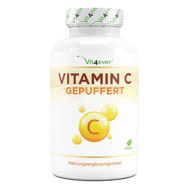 Hochdosierte Vitamin C Kapseln 365 Stück - 1000 mg pro Tagesdosis - Pflanzlich fermentiert - Laborgeprüft - Vegan