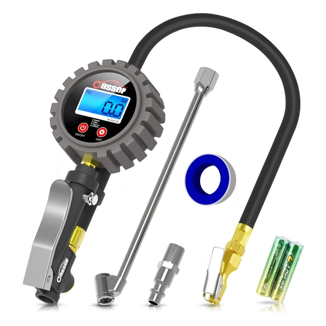 Manómetro Digital Oasser 018bar para Neumáticos - Profesional, Portátil y Preciso para Coche, Moto, Bicicleta y Camión