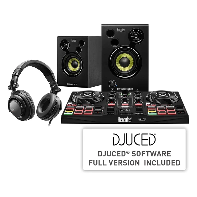 Kit DJ Hercules DJLearning: Controller DJ a Doppio Banco DJControl Inpulse 200 USB con Scheda Audio Integrata e Cuffie HDP DJ45