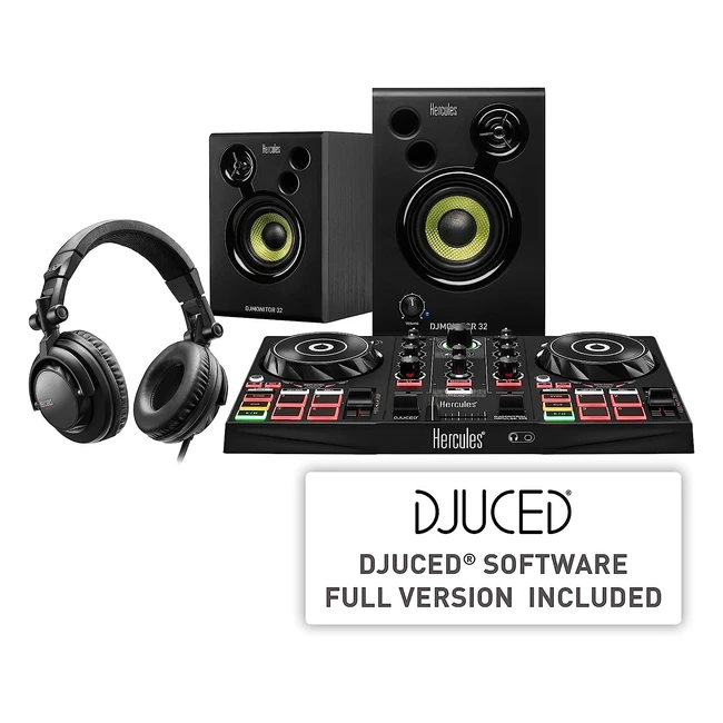Kit DJ Hercules DJLearning All-In-One: Controladora DJControl Inpulse 200 USB, Auriculares HDP DJ45 y Altavoces DJMonitor 32